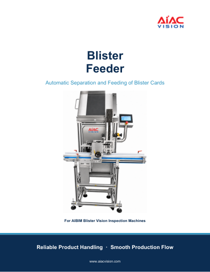 Copertina della brochure dell’alimentatore di blister