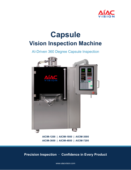 Copertina della brochure della macchina di ispezione visiva delle capsule