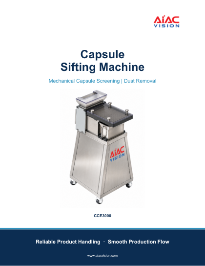 Copertina della brochure della macchina di vagliatura delle capsule