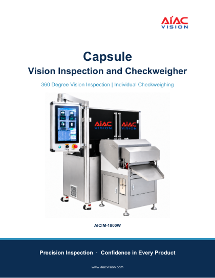Copertina della brochure Ispezione visiva delle capsule e selezionatrice ponderale
